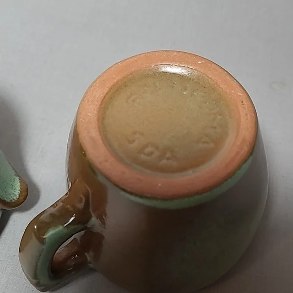 Frankoma Pottery Plainsman Prairie Green 5DA 5DB Creamer & Sugar - Picture 7 of 13